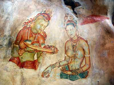 Maidens of the mist at the top of Sigiriya